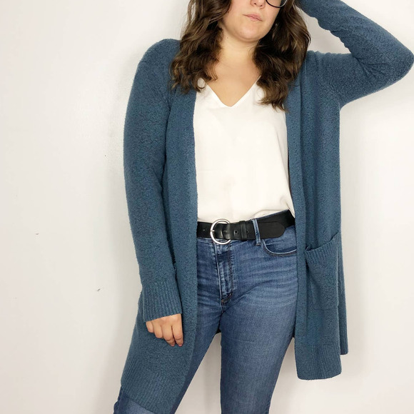 a new day Sweaters - A NEW DAY | Dusty Blue Chunky Open Sweater Medium